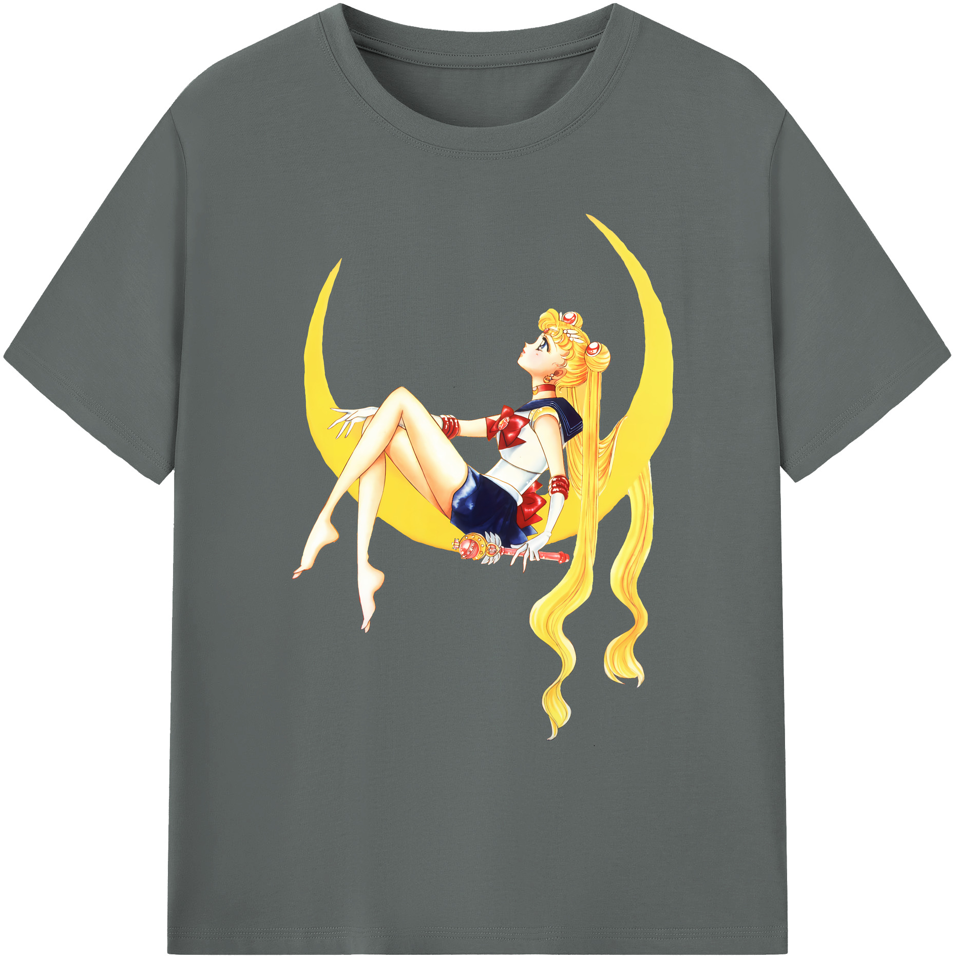 （画像用） 美少女戦士セーラームーン 月野 うさぎ つきの うさぎ Sailor Moon Tsukino Usagi 綿100％ メンズ半袖Tシャツ｜肌触りやわらか＆通気性